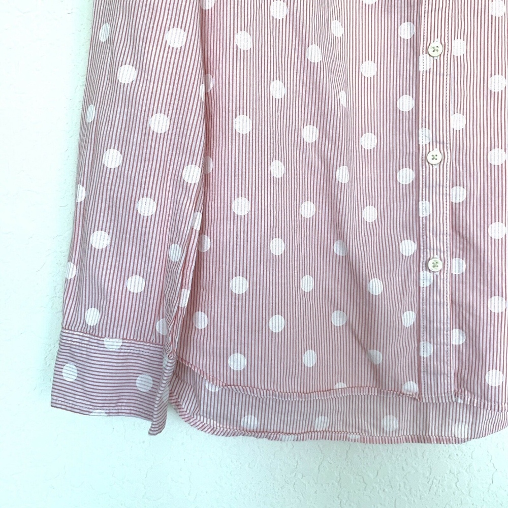 Gap Polka Dot Stripe Boyfriend Button Down Shirt - Picture 5 of 8
